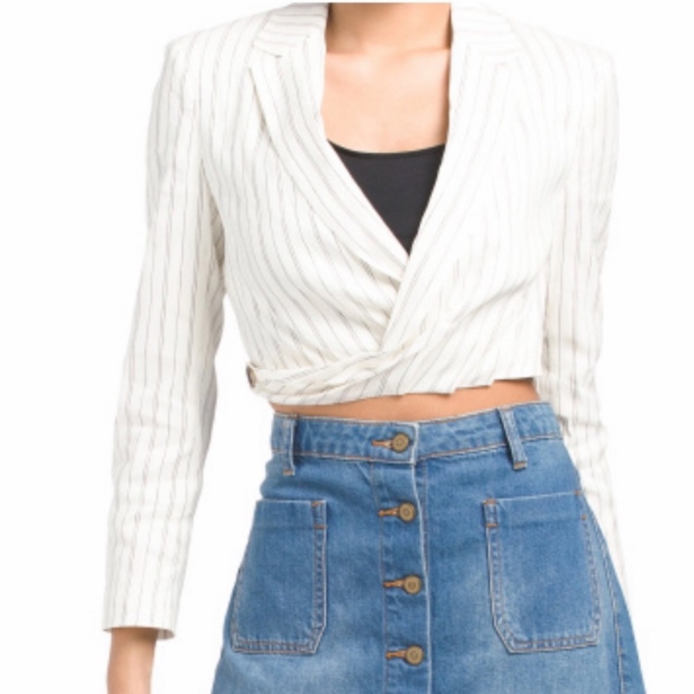 Zara Cropped Twist Front Blazer